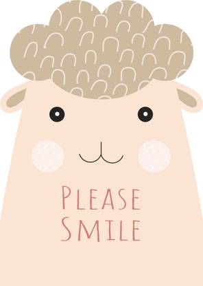 Cartoon Goat-Please Smile Poster Paper Print