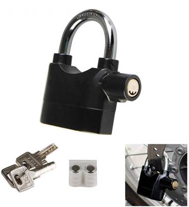 Shree Enterprise Anti Theft System Security Pad Lock with Burglar Smart Alarm Siren Motion Sensor Secure for Home Door gate Cycle Shop Bike Office Shutter (Black) Safety Lock