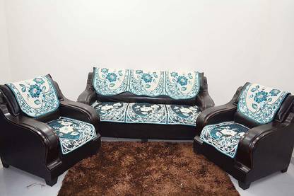 KINGLY Chenille Floral 3+2 Seater Sofa Cover