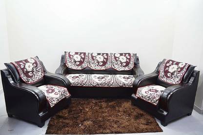 KINGLY Chenille Floral 3+2 Seater Sofa Cover