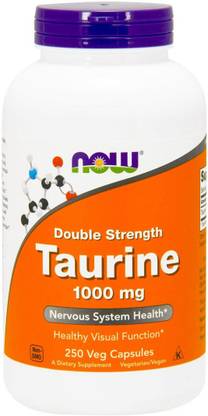 Now Foods Taurine, Double Strength, 1,000 mg, 250 Veg Capsules