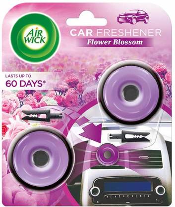 Airwick Flower Blossom Car Freshener Blocks Car Freshener Vent Clip, Flower Blossom – 2 units