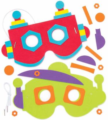 Baker Ross Robot Foam Mask Kits Colored Robot Masks Kids to Wear at Par