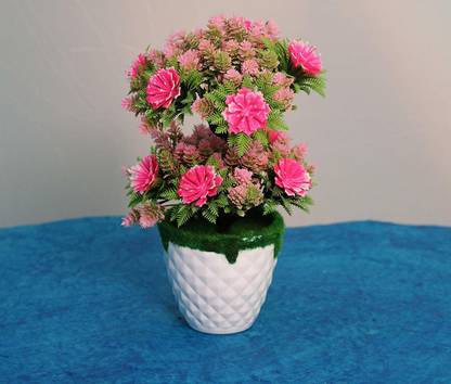 कुंडी बहुरंगी ऑर्किड नक़ली फूल पॉट के साथ