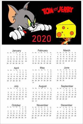 Allcarty Happy New Year Tom & Jerry 2020 Calender 2020 Wall Calendar