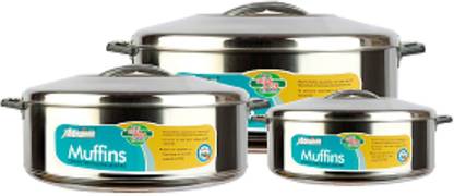 MAGMA "MAGMA" MUFFINS ELEGANT 3 PC SET-1000/1500/2500 (SS HOT POT) Pack of 3 Serve Casserole