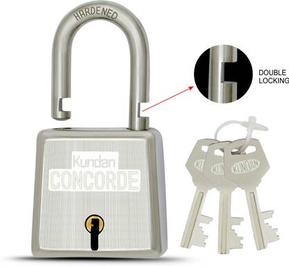 KUNDAN CONCORDE PAD LOCK DOUBLE LOCKING SYSTEM (70 mm) WITH 3 KEYS Padlock