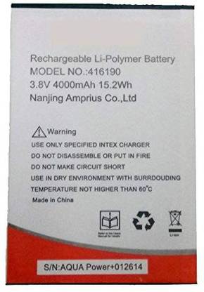 MS Enterprises Mobile Battery For  Intex Intex Aqua Power Plus
