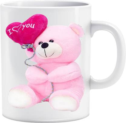 MadWorld I Love You Attitude Quotes Beautiful Unique Shining Teddy Bear Image Design Printed Coffee - White Ceramic for Friend, Best Gift For Girlfreind Bestfreinds Boyfreind Ceramic Coffee Mug
