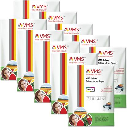 VMS Deluxe Glossy Photo Paper (10 x 50 Sheets) Unruled A4 130 gsm Inkjet Paper