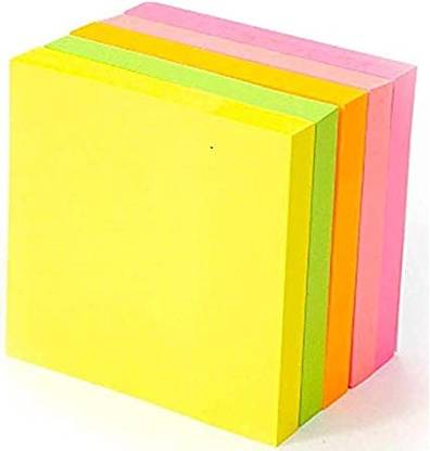 KNAFS post it 3*3 lined 100 Sheets Sticky Notes, 5 Colors