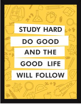 Student, School, Study Room - Motivational Quotes Frames Paper Print