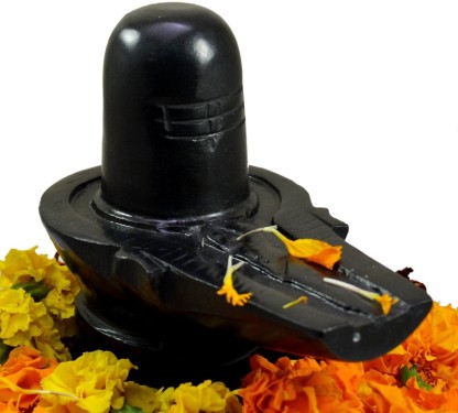 for Pooja KSJONE Elegant Black Marble Powder shivalingam shivling shivlinga Pindi Black Marble with Sheshnag Shiva Idol and Gift for Others Showpiece 14 cm