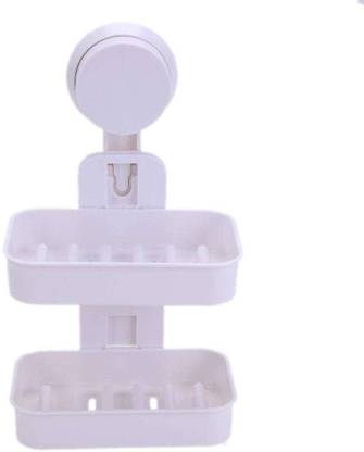 SEASPIRIT Double Layers Soap Holder Suction Cup(white)(pack 1)