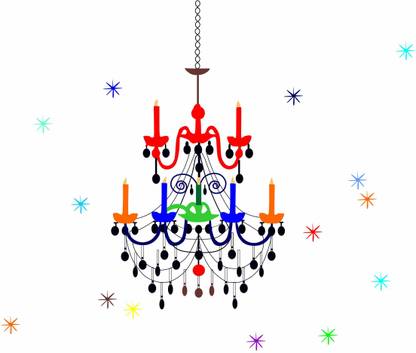 Decoration Designs 118 cm Beautiful Chandelier Lights Wall Sticker 118 cm X 140 cm | Wall Sticker for Living Room -Bedroom - Office - Home Hall Decorative Stickers Self Adhesive Sticker