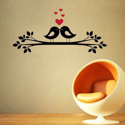 Sticker Hub 46 cm Love BirdsWall Stickers Self Adhesive Sticker