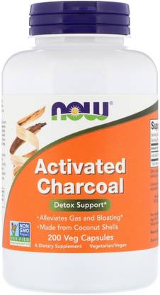Now Foods Activated Charcoal, 200 Veg Capsules