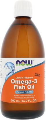 Now Foods Omega-3 Fish Oil, Lemon Flavored, 16.9 fl oz (500 ml)