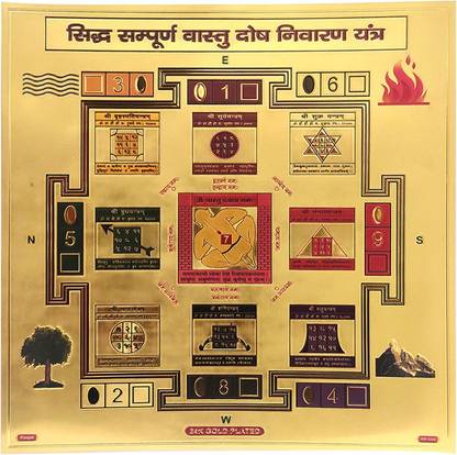 Puja N Pujari Siddha Sampurna Vastu Dosh Nivaran Yantra Brass Yantra