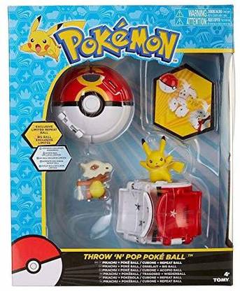 Tomy Throw 'N' Pop Duel Pikachu Pokeball & Cubone Repeat Ball Set