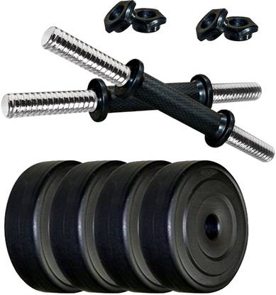Fitbud Home Gym Combo Dumbbell Set of 12kg (1KG X 4 + 2 KG X 4) +Pair Of Iron Rod Adjustable Dumbbell