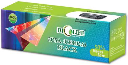 BIOLIFE 305A/CE410A Compatible Toner Cartridge for HP All in One Printers Color LaserJet Pro 300 M375 MFP, 300 M375nw MFP, 400 M475 MFP, 400 M475dn MFP, 400 M475dw MFP, 300 M351, 300 M351a, 400 M451, 400 M451dn, 400 M451dw, 400 M451nw Black Ink Toner
