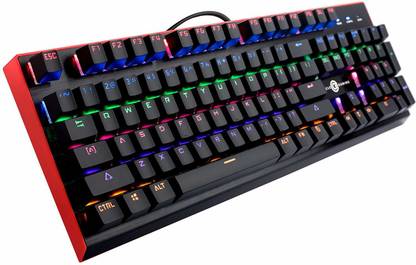 Circle Squadron-X Black Wired USB Standard Gaming Keyboard Compatible with Desktop, Laptop, Mac