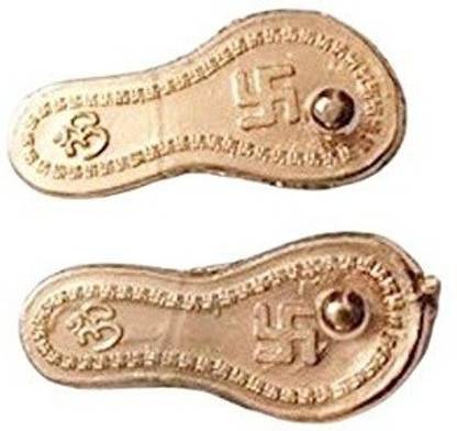 A2Z Brass Laxmi Ji Charan Paduka for Home Temple Size :- 2x2 inches Decorative Showpiece  -  1 cm