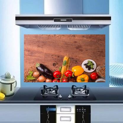 TOTAL HOME 60 cm Basil Delicious Food Wallpaper Kitchen Wall Decor Self Adhesive Sticker
