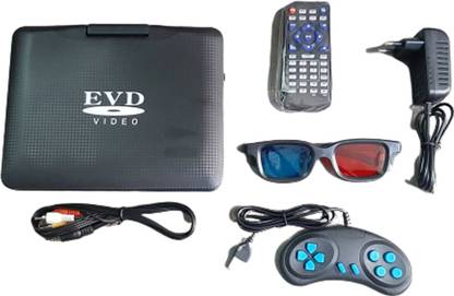 VK MART 7.8-inch DVD Player with Screen, Speaker, Inbuilt USB, MMC, FM, VGA, Game Feature and Rechargeable Battery 7.8 inch DVD Player