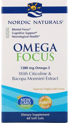 Nordic Naturals Omega Focus, 1280 mg, 60 Soft Gels