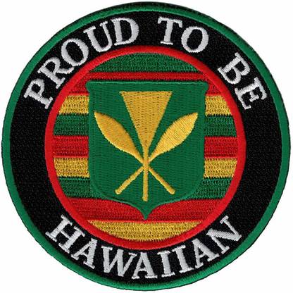 Cypress Collectibles Embroidered Patches Embroidered Patch Hawaii Flag Iron-On Kanaka Maoli