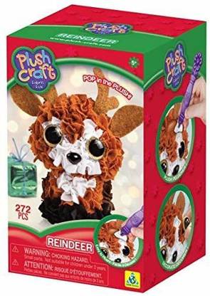 The Orb Factory Plush Craft Fabric Fun Mini Kit-Reindeer