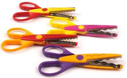 KNAFS Art and Craft Zig zag Paper Shaper Scissor - Set of (4)