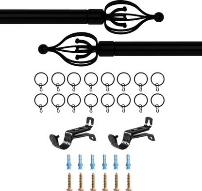 Story@home Black Curtain Rods Metal