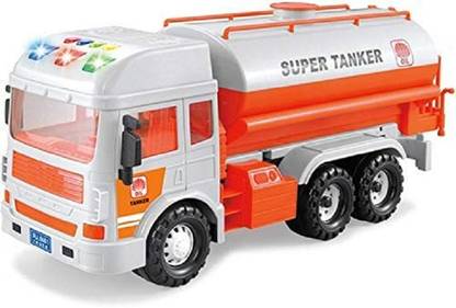 MV सुपर हब i Big Size Friction Powered Super Oil Tanker with Light and Music - Super Strong Toys for Kids
