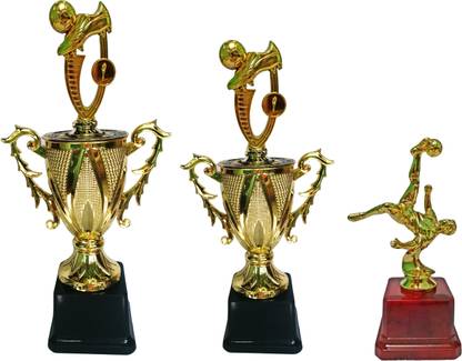 G&S Football Trophy - Set of 3 [ Champion, Runner Up and Best player ] Trophy
