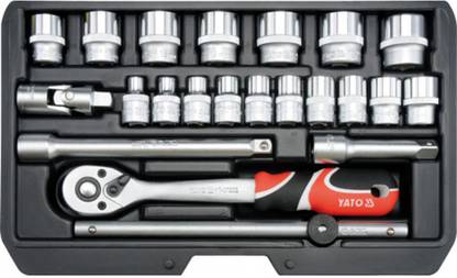 YATO YT-38561 Socket Set 3/8Inch A professional tool kit that has been developed to meet the needs of specialized car and mechanical services Socket Set