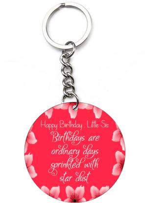 Indian Tag happy birthday little sis Key Chain