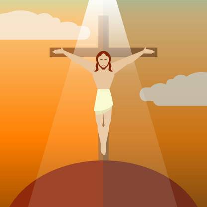 Flat icon Jesus3 Poster christian Paper Print