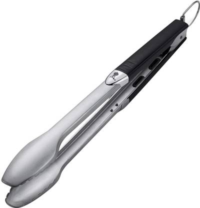 Weber 6610 Barbecue Tools Locking Tongs (Stainless Steel) 44 cm Roasting Tongs