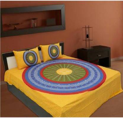 shree sd creation 170 TC Cotton Double Printed Flat Bedsheet