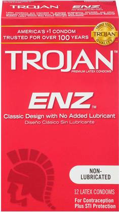 Trojan ENZ Non-Lubricated Condoms, 12 Count Condom