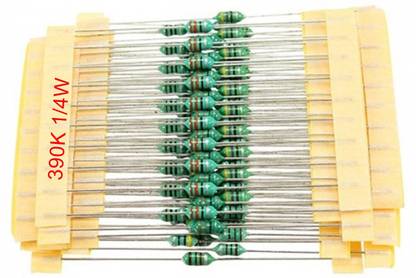 e4u 390K Ohm 5% 1/4W CFR Through Hole Resistor - 50 No's Fixed Resistor