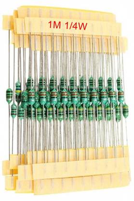 e4u 1M Ohm 5% 1/4W CFR Through Hole Resistor - 100 No's Fixed Resistor