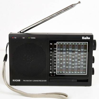 Kaito KA268 12 Band World Receiver with AM/FM and 10 Shortwave Bands 3.8 FM Radio