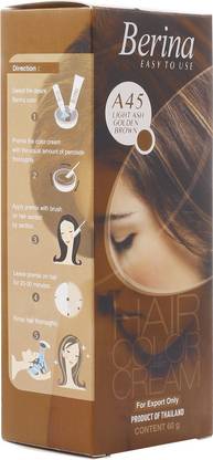 Berina Light Ash Golden Brown Hair Color Cream , Brown