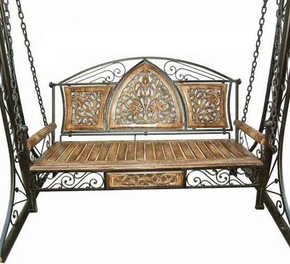ऑनलाइनशॉप्पी Balcony Swing वुडेन, लोहा हैमॉक
