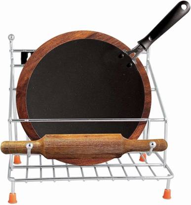 SteelZone Chakla/Belan Kitchen Rack Steel 5-in-1 Chakal Belan Tawa Chimta Lighter Stand