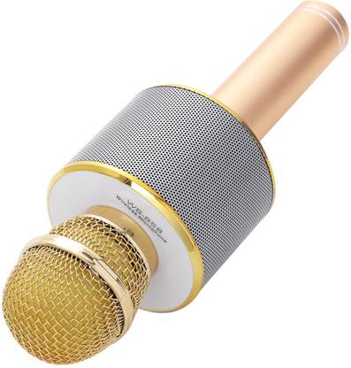 BONTRONICS HIGH DEMAND Beginner Singer Bluetooth Handheld Karaoke Wireless Microphone Portable Hifi Speaker 2-in-1 Sing & Recording With Voice Change ,for MOBILE/LAPTOP/TABLET/PC/ALL MOBILE SUPPORTED WIRELESS (GOLD) WIRELESS